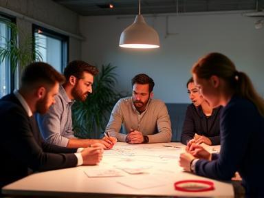Équipe Lumière Visuelle en séance de brainstorming créatif