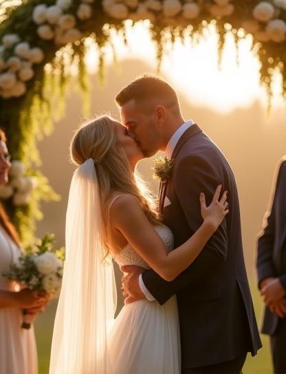 Cérémonie de mariage capturée à l’instant décisif